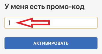 Активация промокода в магазине Котофей